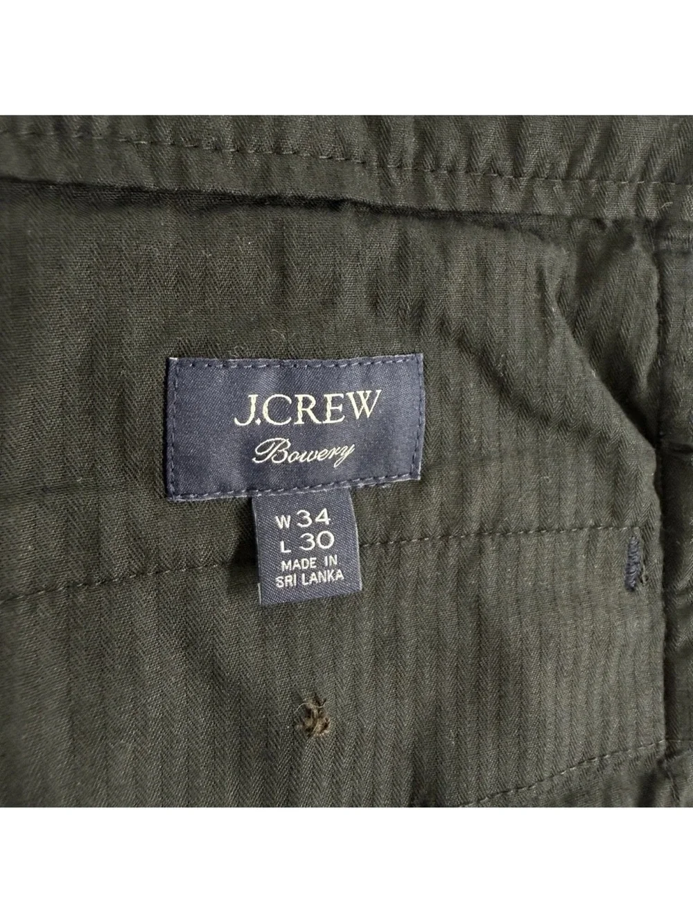 J Crew Bowery Dress Pants Mens Size 34x30 Navy Blue Stretch Cotton Chino